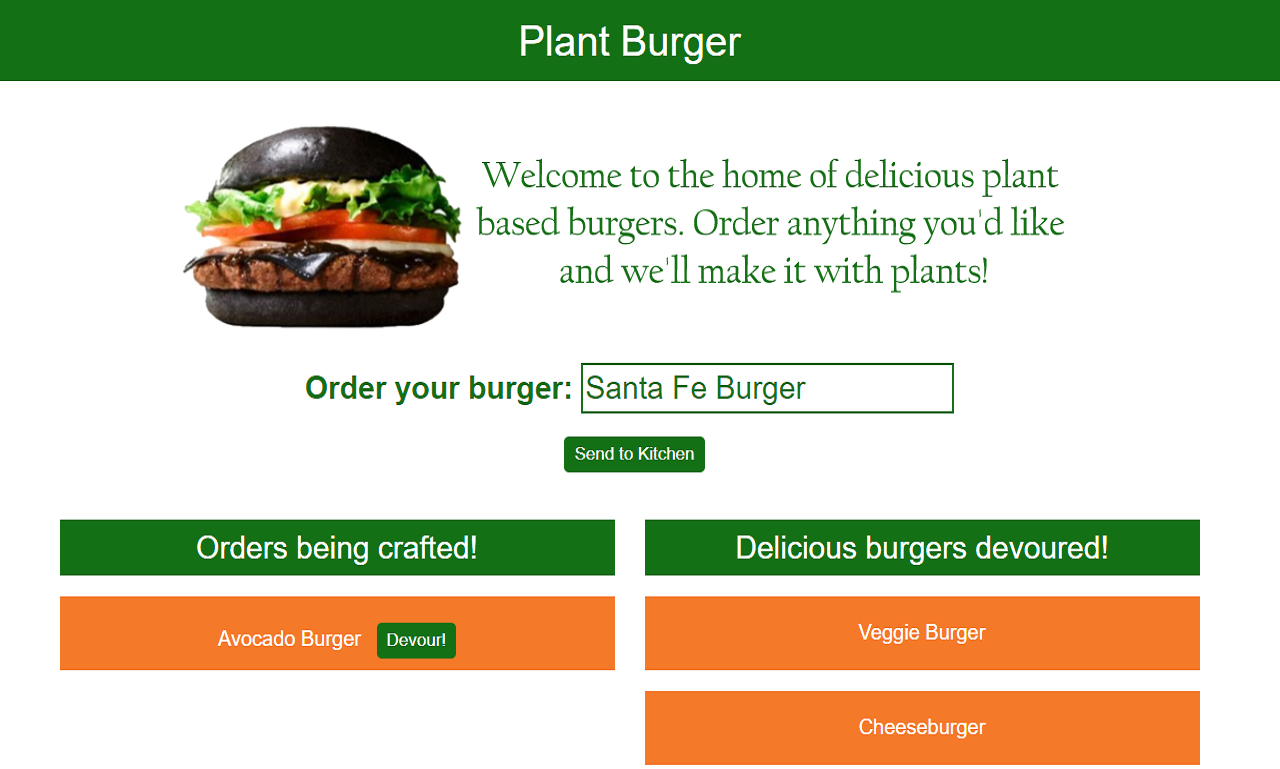 Plant Burger website