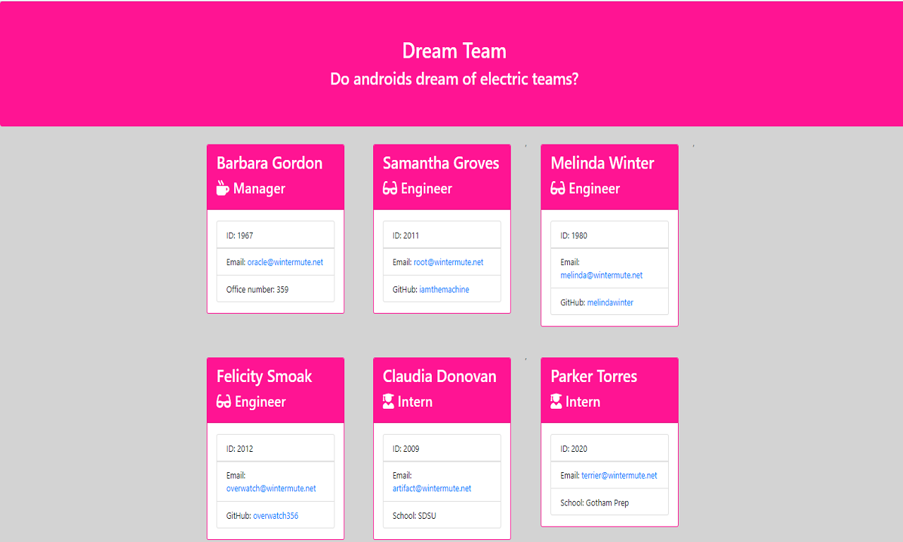 Team Generator website